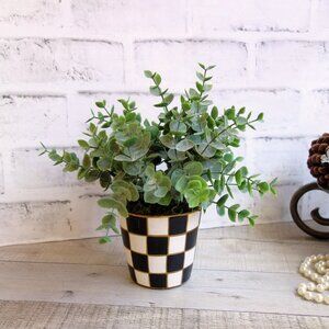 Checked Flower Pot Checkered Potted Greenery Buffalo Check Houseplant